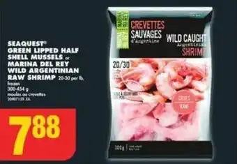 No Frills SEAQUEST GREEN LIPPED HALF SHELL MUSSELS OF MARINA DEL REY WILD ARGENTINIAN RAW SHRIMP 20-30 offer