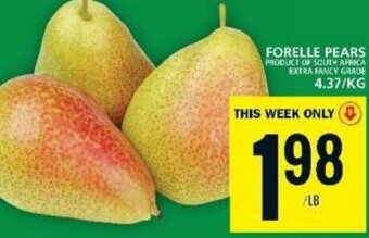 Food Basics FORELLE PEARS offer