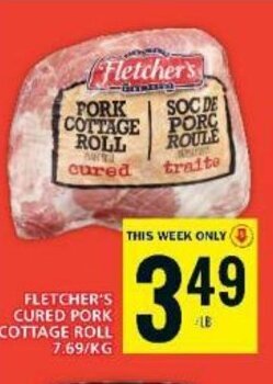 Food Basics FLETCHER'S CURED PORK COTTAGE ROLL offer