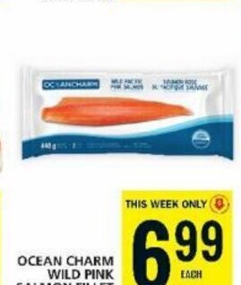 Food Basics OCEAN CHARM WILD PINK SALMON FILLET 440g offer
