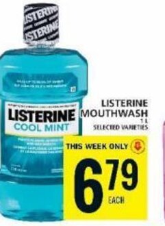 Food Basics LISTERINE MOUTHWASH 1L offer