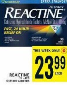Food Basics REACTINE offer