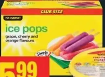 No Frills Ice pops offer