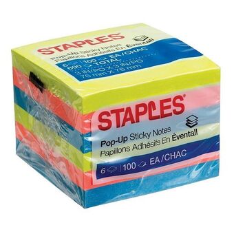 Staples Staples stickies pop-up notes - 3 x 3 - bright colours offer