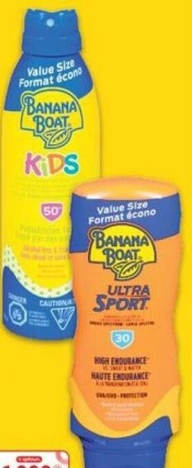 No Frills BANANA BOAT KIDS or ULTRA SPORT SUNCREEN LOTION or SPRAY offer