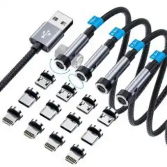 TechSource 4pk 3-in-1 magnetic charging cable offer