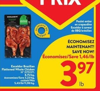 Walmart Exceldor Brazilian Flattened Whole Chicken offer