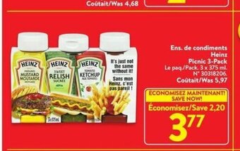 Walmart Heinz Picnic 3-Pack offer