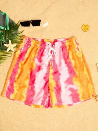 SheIn Men tie dye drawstring waist shorts offer