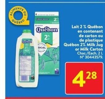 Walmart Quebon 2% milk jug offer
