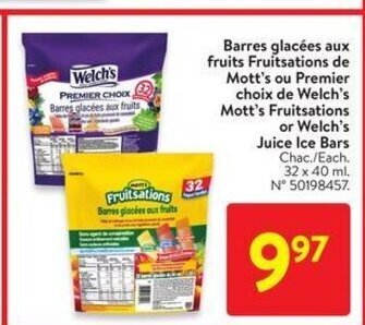 Walmart Welch's juice ice bars offer