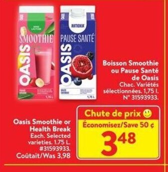 Walmart Oasis smoothie offer