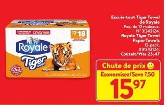 Walmart Royale tiger towel paper towels offer