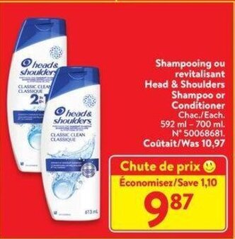 Walmart Head & shoulders shampoo offer