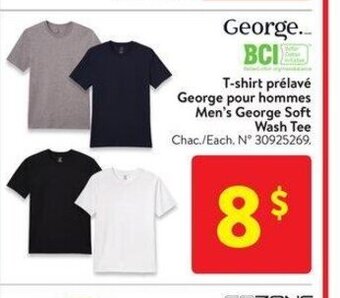 Walmart T-shirt prélavé George pour hommes offer