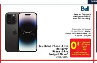 Walmart Téléphone iPhone 14 Pro postpayé offer