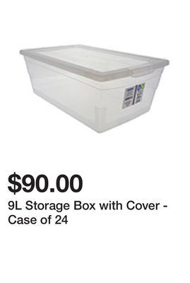 Dollarama 9l storage box with cover - case of 24 offer