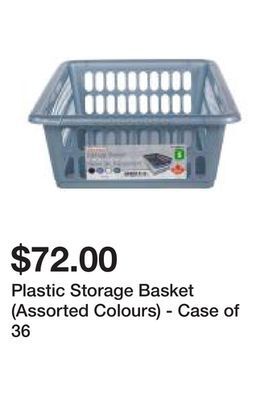 Dollarama Plastic storage basket (assorted colours) - case of 36 offer