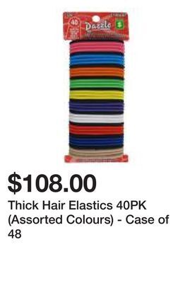 Dollarama Thick hair elastics 40pk (assorted colours) - case of 48 offer