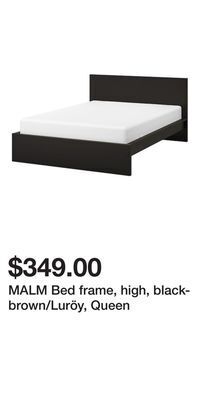 IKEA Malm bed frame, high, black-brown/luröy, queen offer