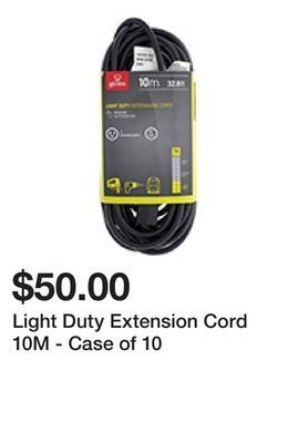 Dollarama Light duty extension cord 10m - case of 10 offer