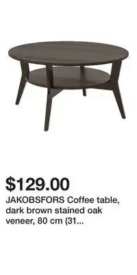 IKEA Jakobsfors coffee table, dark brown stained oak veneer, 80 cm (31 1/2 ) offer
