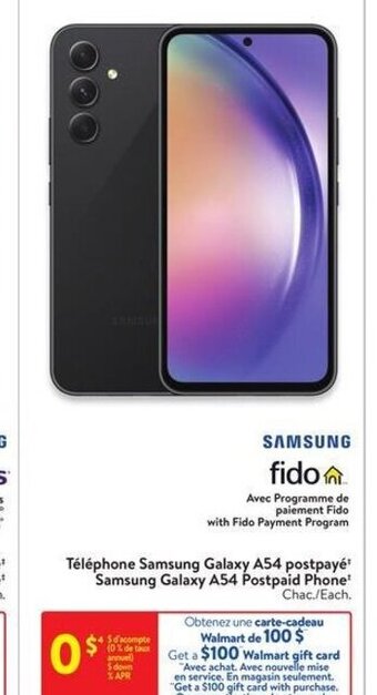 Walmart Téléphone Samsung Galaxy A54 postpayé offer