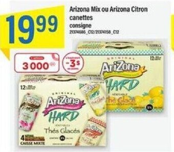 Maxi Arizona Mix ou Arizona Citron canettes consigne offer