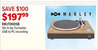 2001 Audio Video Marley stir-it-up turntable usb to pc recording offer