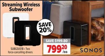 2001 Audio Video Sonos streaming wireless subwoofer offer