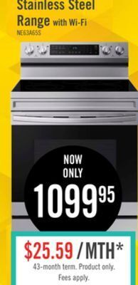 The Brick Samsung 6.3 cu. ft. freestanding electric range - ne63a6511ss/ac offer