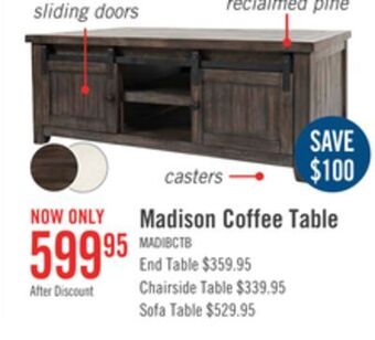 The Brick Madison barn door coffee table brown offer