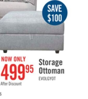 The Brick Evolve linen-look fabric ottoman - light grey offer