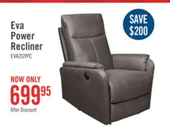 The Brick Eva faux suede power recliner - dark grey offer