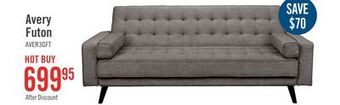 The Brick Avery linen-look fabric futon - grey offer