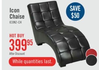 The Brick Icon faux leather curved chaise - black offer