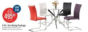 The Brick Tori 5-piece dining package - black offer