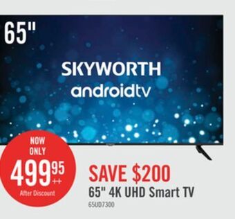 The Brick Skyworth 65 4k uhd smart google tv offer