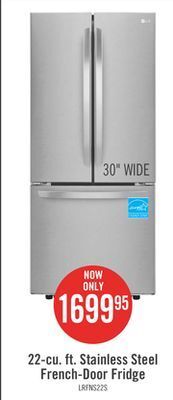 The Brick Lg 21.8 cu. ft. 3-door french door refrigerator - lrfns2200s offer