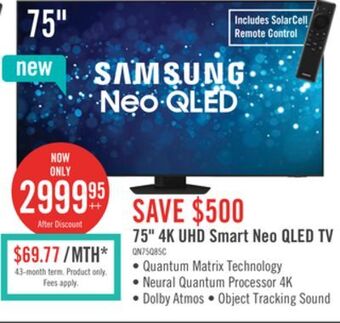 The Brick Samsung 75 qn85c 4k neo qled smart tv offer