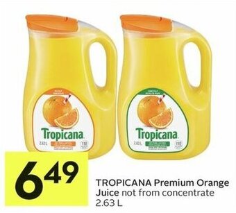 IGA TROPICANA Premium Orange Juice not from concentrate 2.63 L offer