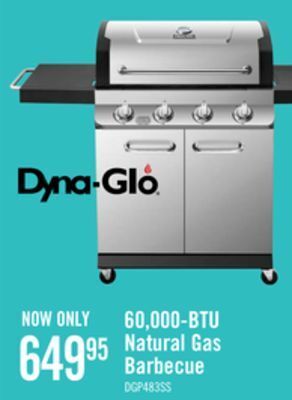 The Brick Dyna-glo 60,000 btu natural gas barbecue - dgp483ssn offer