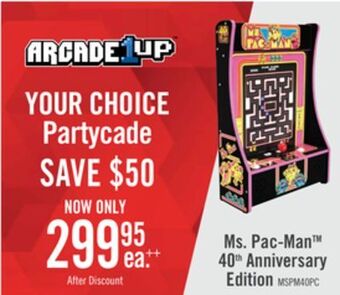 The Brick Arcade1up ms. pac-man™ portable partycade 40th anniversary edition offer