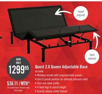 The Brick Quest 2.0 queen adjustable base offer