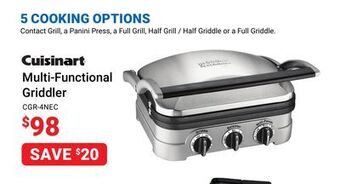 Visions Electronics Cuisinart multi-functional griddler offer