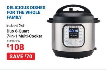Visions Electronics Instant pot duo 6-quart 7-in-1 multi-cooker offer