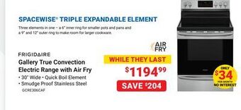 Visions Electronics Frigidaire gallery true convection electric range with air fry offer