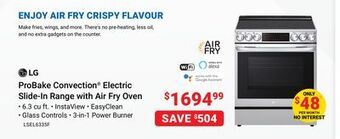 Visions Electronics Lg probake convection® electric slide-in range with air fry oven offer