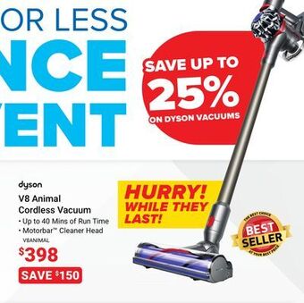 Visions Electronics Dyson v8 animal cordless vacuum offer