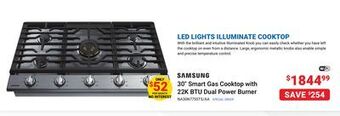 Visions Electronics Samsung 30 smart gas cooktop with 22k btu dual power burner offer
